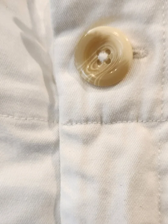 Anthropologie White Pants with Blue Embroidered Trim - Picture 3 of 7